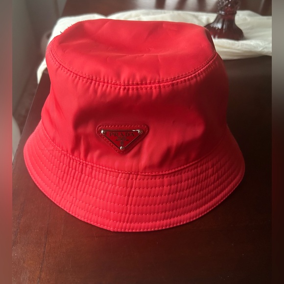 Prada Accessories - Prada Vibrant Red Bucket Hat size M